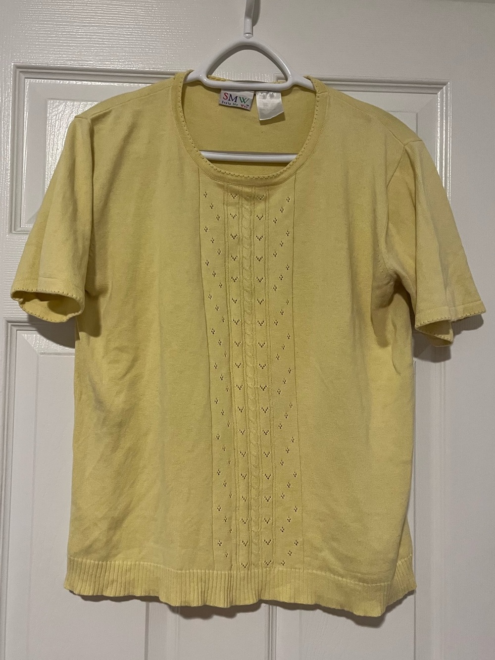 Yellow Short-Sleeve Knit Top - Women's